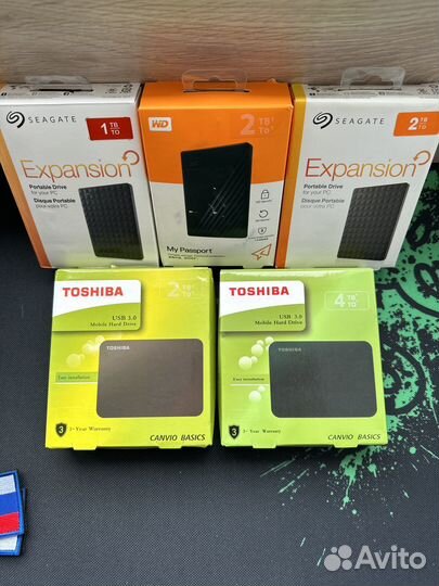 Toshiba, seagate,WD внешний диск 1tb,2tb,4tb