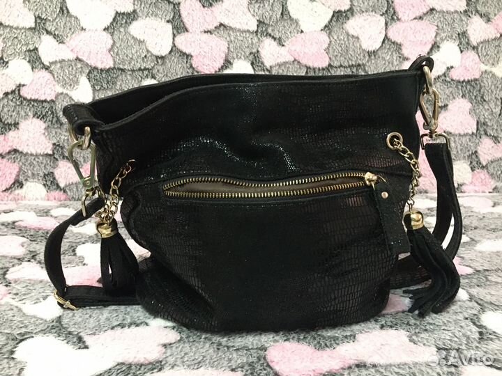 Сумка женская натуральная кожа черная