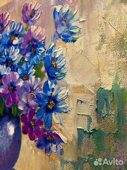 Картина маслом на холсте цветы
