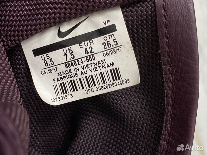 Nike SF Air Force 1 Burgundy, US 8.5, оригинал