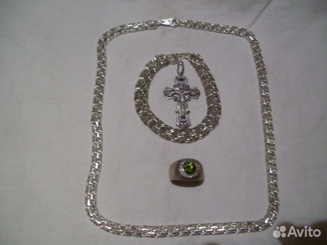 Цепь, браслет, из серебра