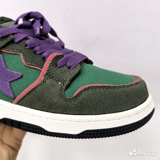 Кроссовки Bapesta Sk8 Green Dark Purple