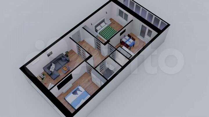 3-к. квартира, 69,3 м², 11/16 эт.