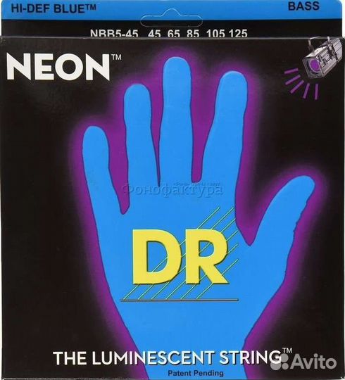 Струны для Бас гитары Синие DR Neon NBB-45