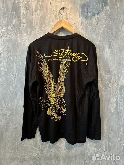 Ed Hardy.Black.новый эластичный лонгслив. XXL