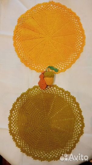 Салфетки вязаные крючком, комплект из 4 штук