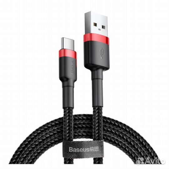 Кабель Baseus Cafule USB-A - USB-C 1m (Черный)