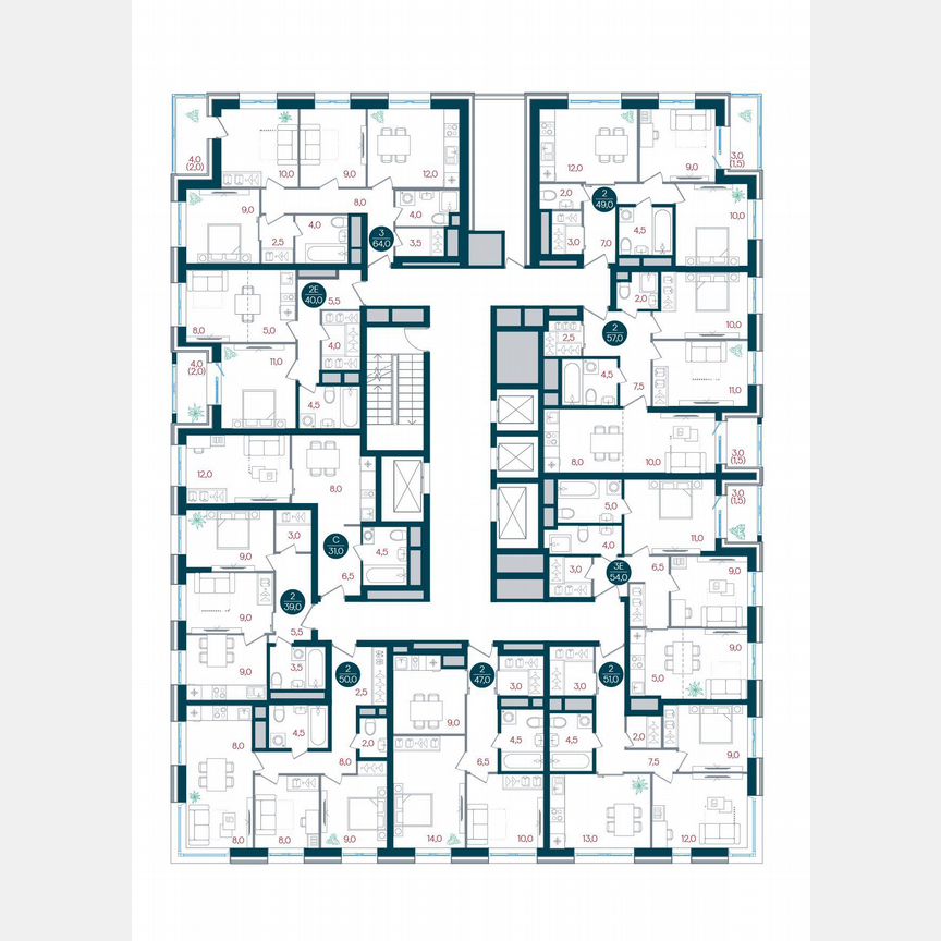 Квартира-студия, 34 м², 16/32 эт.