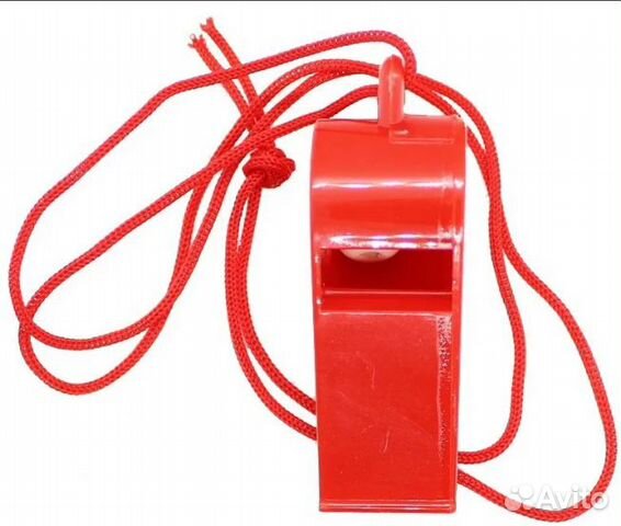 Свисток пластиковый с шариком красный