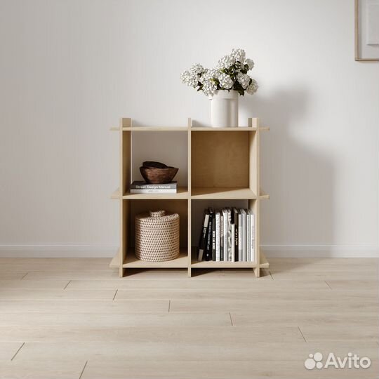 Стеллаж модульный из фанеры в стиле IKEA 2х2