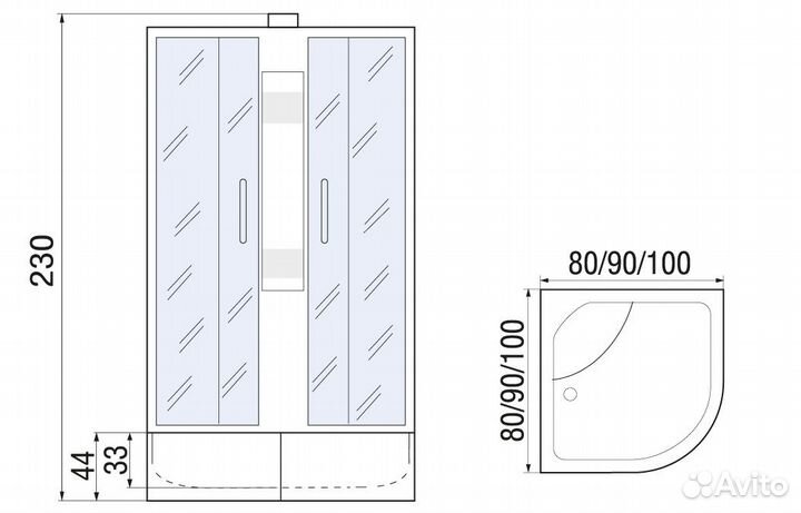 Душевая кабина river nara XL 80/43 MT для дома и д