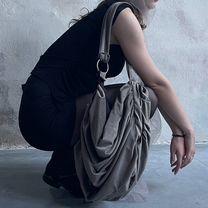 Драпированная вельветовая сумка