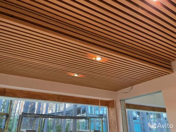 Кубообразный потолок под дерево, рейка под дерево