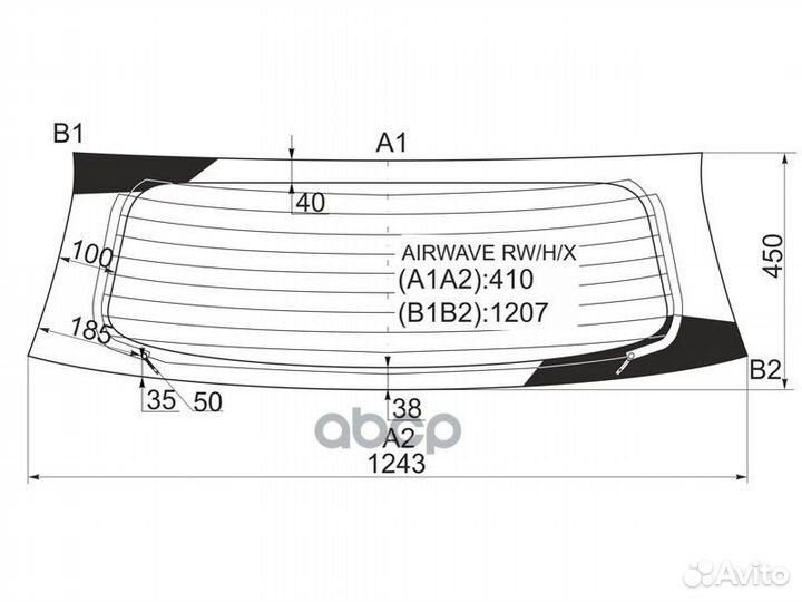 Стекло заднее с обогревом honda airwave/partner