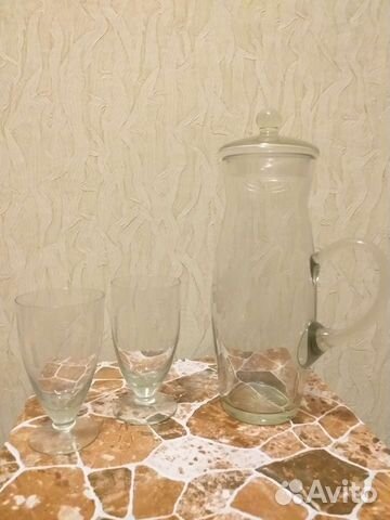 Набор кувшин+ 2 стакана стекло