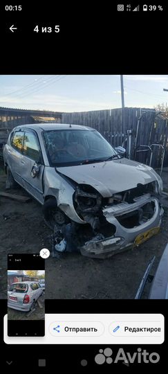 Toyota Duet 1.0 AT, 2002, битый, 187 000 км