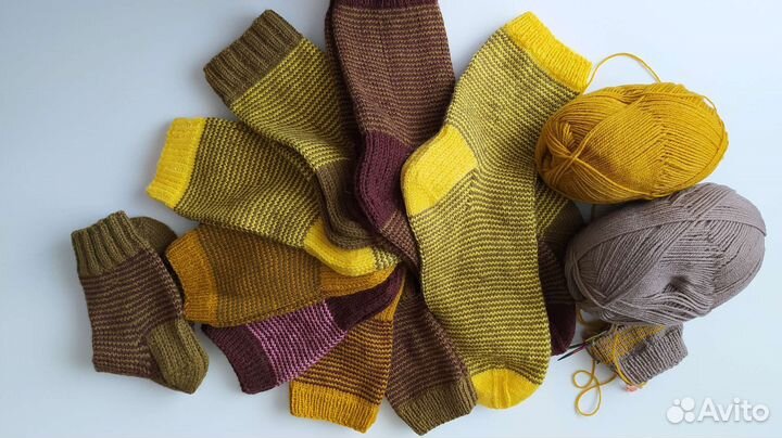 Носки ручной вязки шерстяные