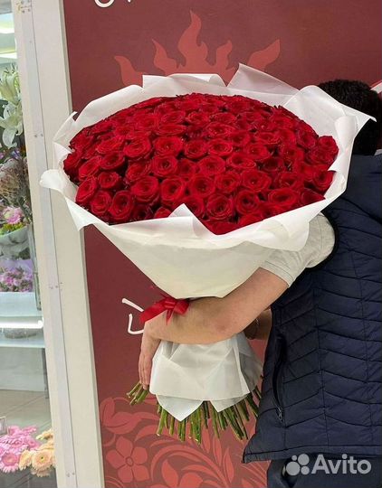 Розы высокие Доставка цветов