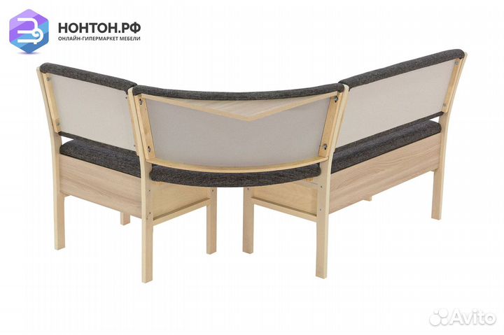 Кухонный угловой диван Этюд облегченный 2-1 серый