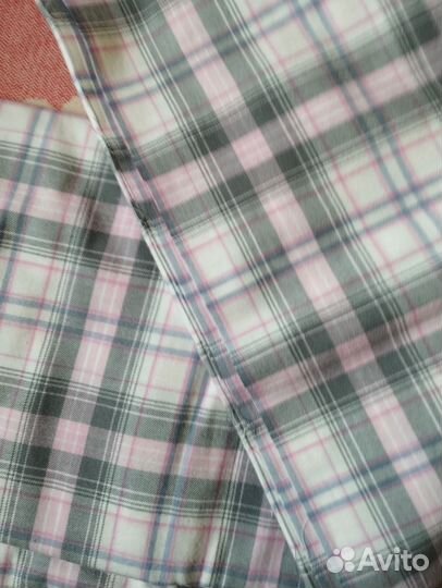 Фланель хлопок серо-розов клетка
