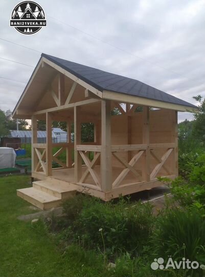 Беседка деревянная. Монтаж