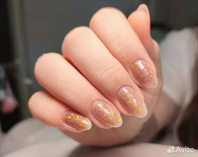 Маникюр наращивание ногтей с покрытием