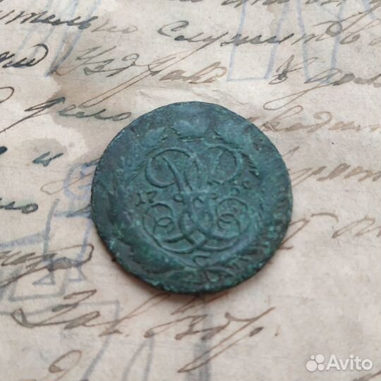 2 копейки 1759 двойной перечекан