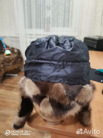 Шапка для девочки новая из кусочков норки