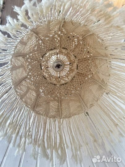 Люстра для кухни в технике макраме