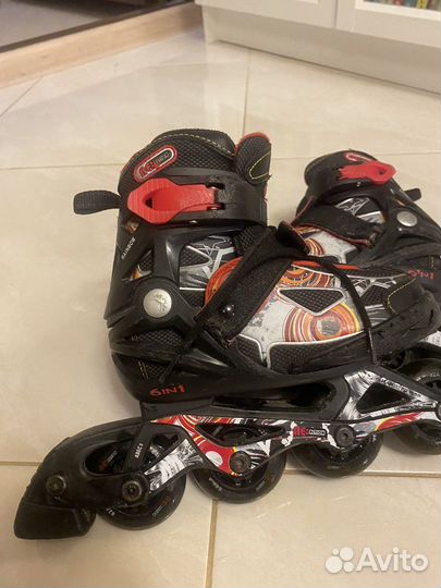 Роликовые коньки детские раздвижные с защитой