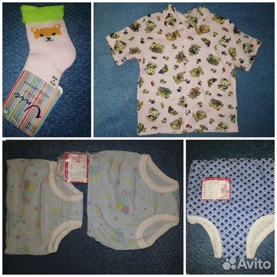 Новые : трусики 3 шт. + рубашка + носочки