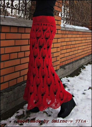 Юбка вязаная крючком длинная