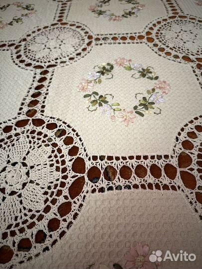 Вязаная скатерть крючком