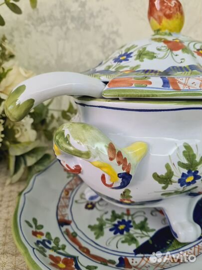 Набор огромная супница и блюдо. Италия