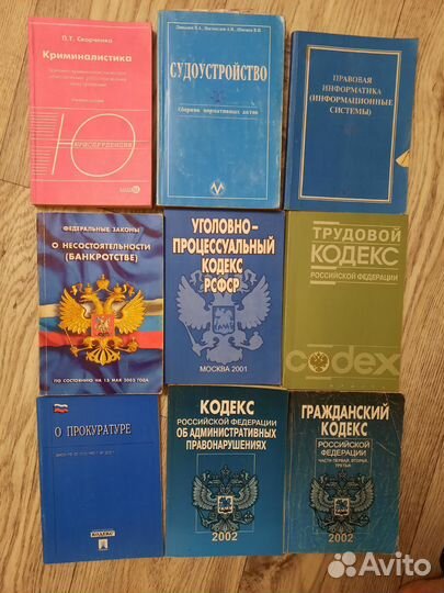 Книги по юриспруденции, кодексы