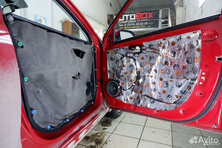 Kia Rio Шумоизоляция дверей от Шумoff