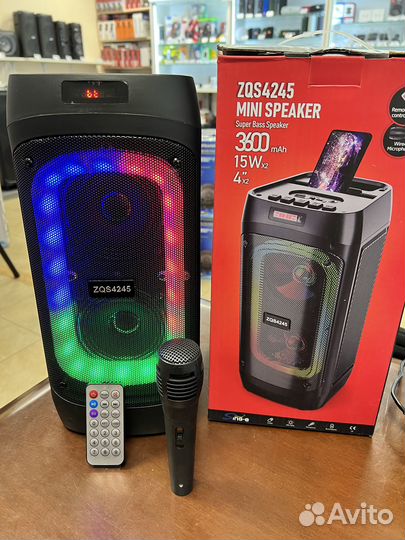 Колонка караоке ZQS 4245 мощный аккумулятор