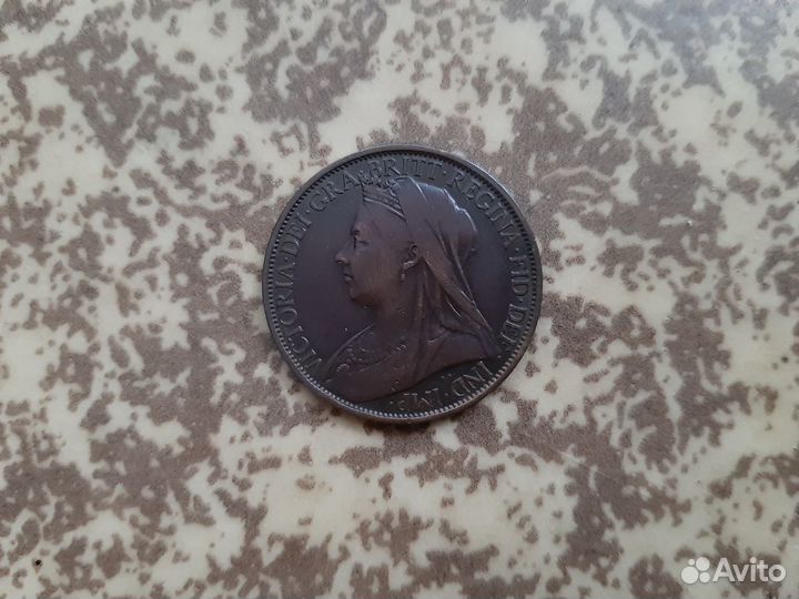Королева Victoria England''One Penny''1898