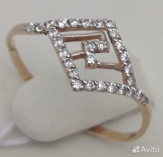 Кольцо / размер 16,5 / 0,72г / Золото585 / фианиты круглые