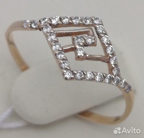 Кольцо / размер 16,5 / 0,72г / Золото585 / фианиты круглые