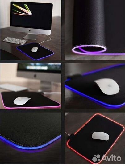 Коврик для мыши с RGB подсветкой(Новые)