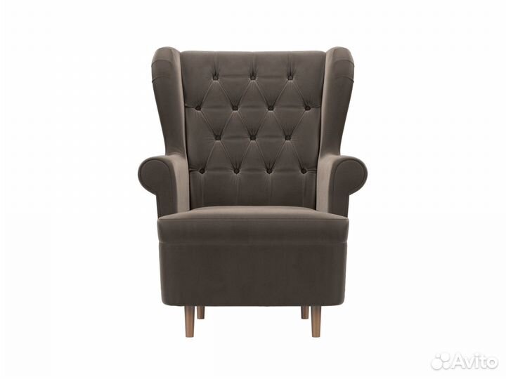 Кресло Торин Люкс, велюр, коричневый. Москва и мо