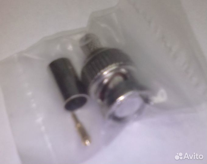 Разъем BNC Коаксиальный, Прямой Штекер, Обжимной