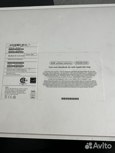Apple macbook air 13 2022 m2 256