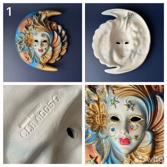 Венецианская маска керамическая настенная Италия