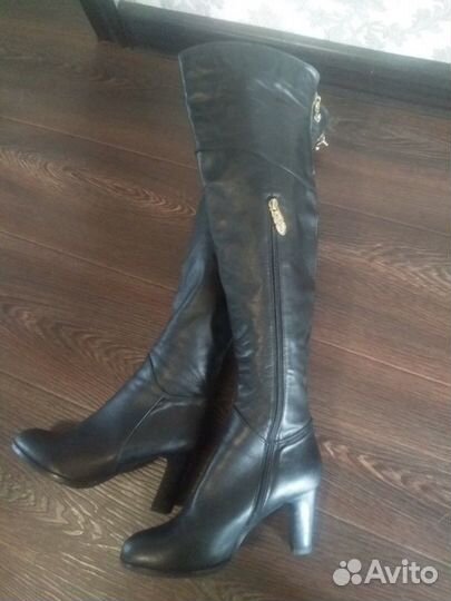 Ботфорты кожаные