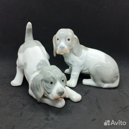 Винтажная статуэтка щенок, фарфор. Германия