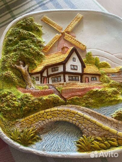 Винтажные английские настенные тарелки, таблички