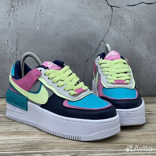 Nike Air Force 1 Low Shadow Barely Volt Oracle Aqu