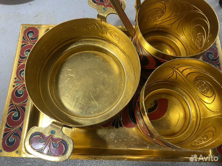 Набор чайной посуды металл СССР